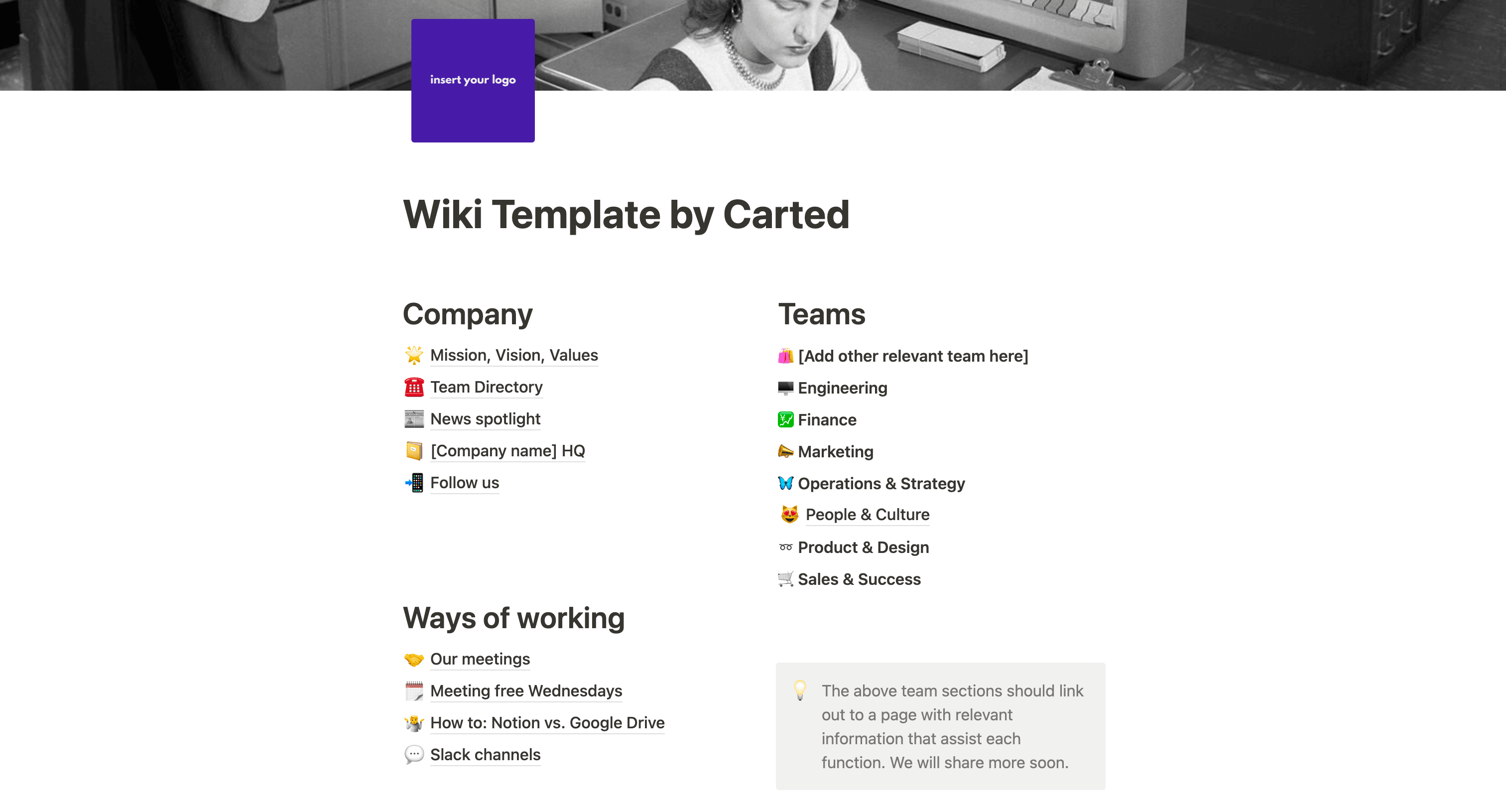 Startup team wiki