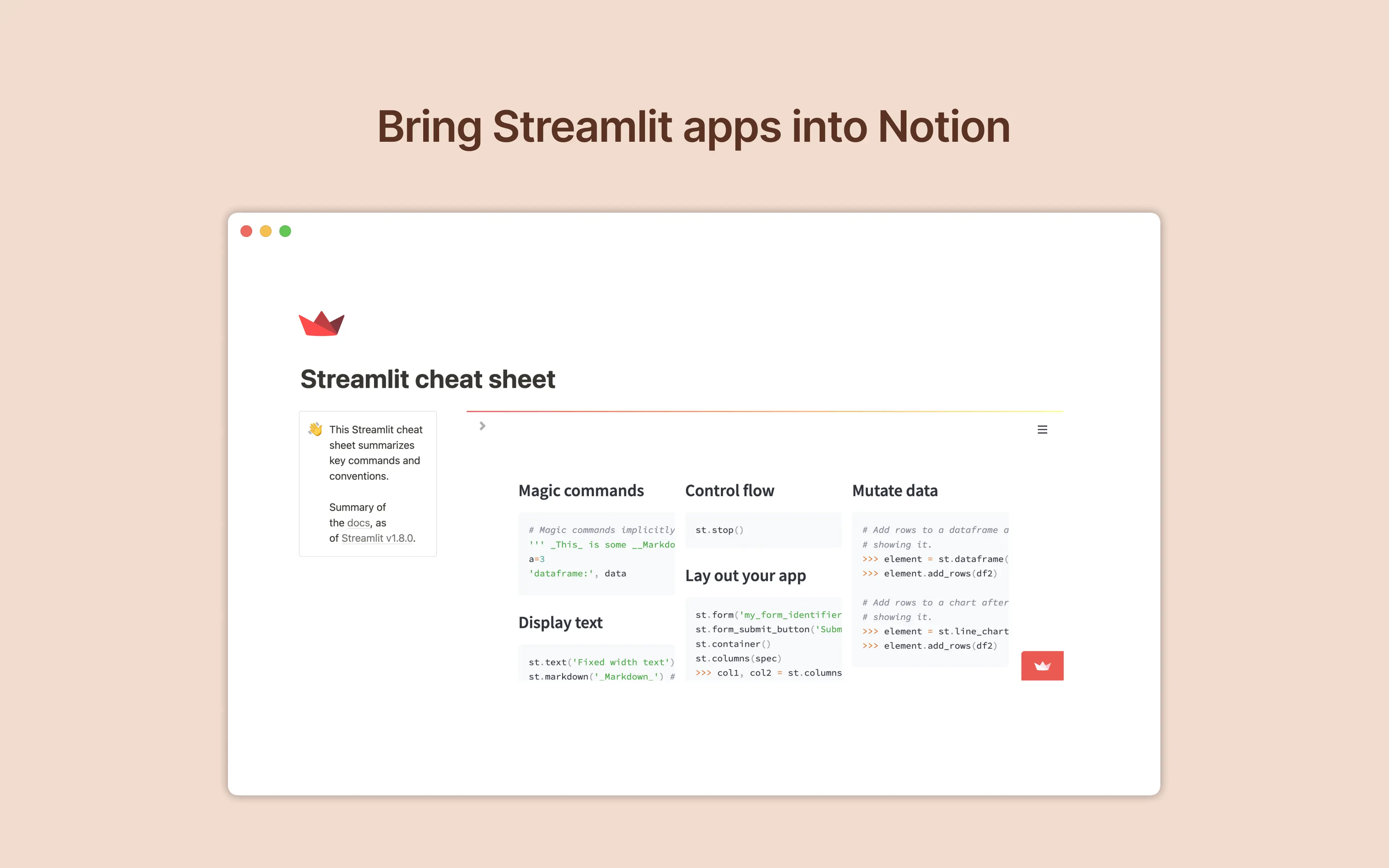 Bring Streamlit apps into Notion